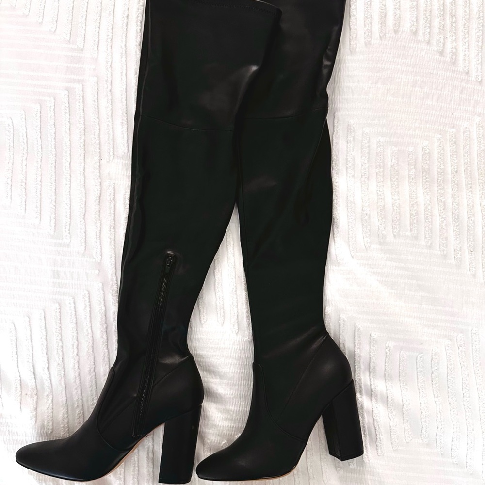 Aldo Sleek Black Over the Knee Boots Size 7.5 NWOT
